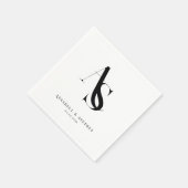 Serviette En Papier Classic, Minimal, Monogramme, Mariage (Coin)