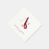 Serviette En Papier Classic, Minimal, Monogramme, Mariage (Coin)