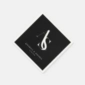 Serviette En Papier Classic, Minimal, Monogramme, Mariage (Coin)