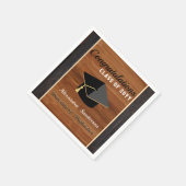 Serviette En Papier Classic Moderne Brown de grain de bois Cap Graduat (Coin)