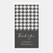 Serviette En Papier Classic moderne noir et blanc Houndstooth (Devant)
