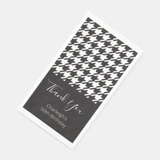Serviette En Papier Classic moderne noir et blanc Houndstooth (Coin)