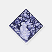 Serviette En Papier Classic Navy Blue Bunny Rabbit Birds Dedham Delft (Coin)