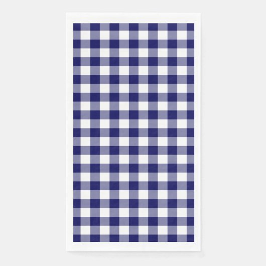 Serviette En Papier Classic Navy Blue et White En vichy Check (Devant)