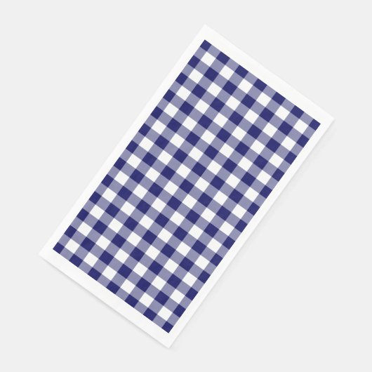 Serviette En Papier Classic Navy Blue et White En vichy Check (Coin)
