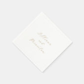 Serviette En Papier Classic Neutral Elegant Wedding (Coin)