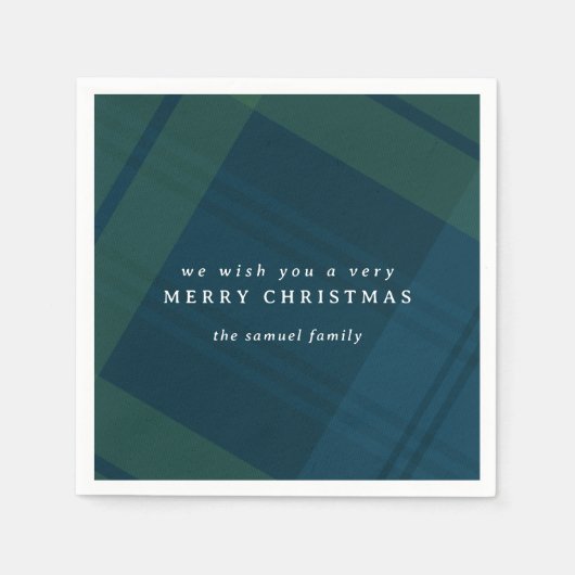 Serviette En Papier Classic Noël plaid simple personnalisé (Devant)
