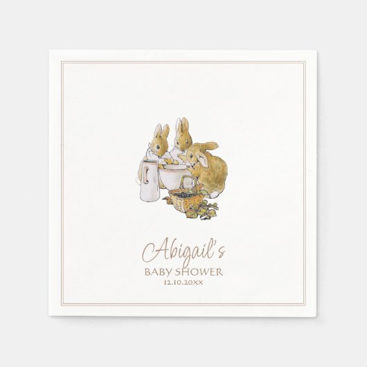 Serviette En Papier Classic Pierre le Baby shower lapin (Devant)