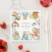 Serviette En Papier Classic Pierre le Baby shower lapin (En situation)