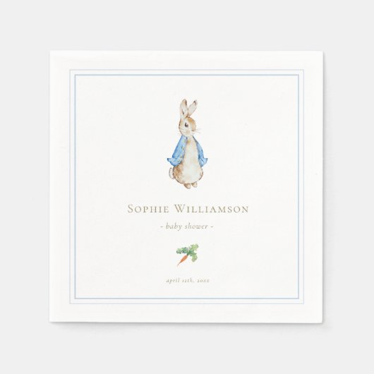 Serviette En Papier Classic Pierre le Baby shower lapin (Devant)