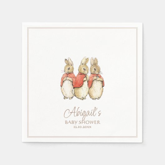 Serviette En Papier Classic Pierre le Baby shower lapin (Devant)