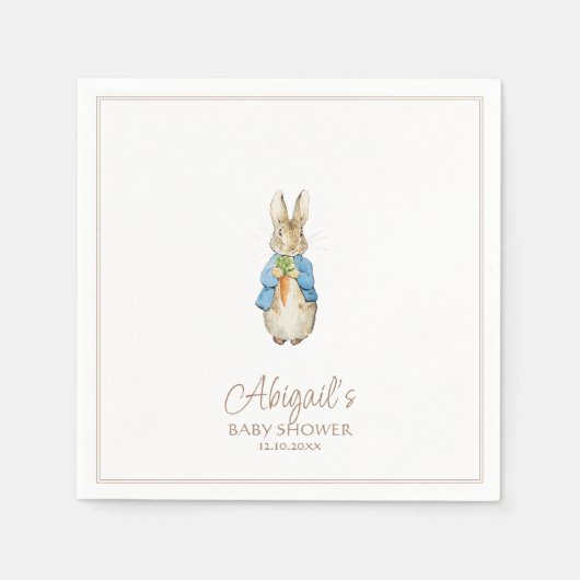 Serviette En Papier Classic Pierre le Baby shower lapin (Devant)