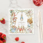 Serviette En Papier Classic Pierre le Baby shower lapin (En situation)