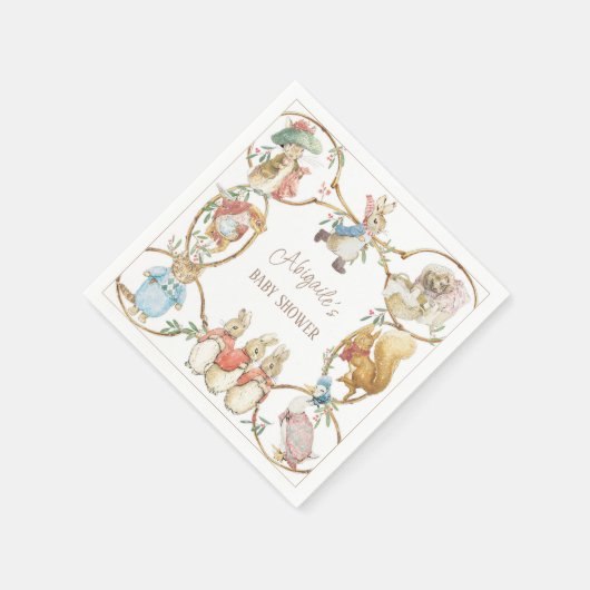 Serviette En Papier Classic Pierre le lapin Baby shower d'hiver (Coin)