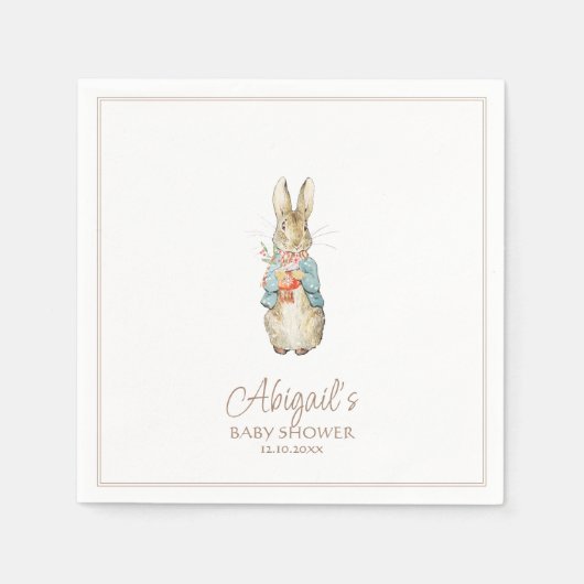 Serviette En Papier Classic Pierre le lapin Baby shower d'hiver (Devant)