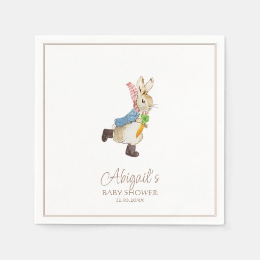 Serviette En Papier Classic Pierre le lapin Baby shower d'hiver (Devant)
