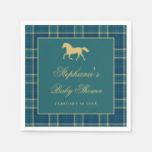 Serviette En Papier Classic Plaid Cheval d'or Baby shower équestre (Devant)