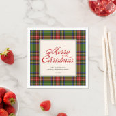 Serviette En Papier Classic Plaid Retro Script Joyeux Noël Party (En situation)
