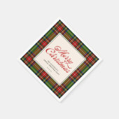 Serviette En Papier Classic Plaid Retro Script Joyeux Noël Party (Coin)