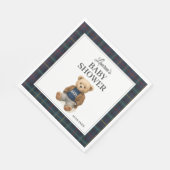 Serviette En Papier Classic Plaid Teddy Bear Baby Shower Napkins (Coin)