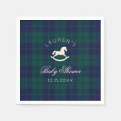 Serviette En Papier Classic Polo Rocking Horse Green Plaid Baby shower (Devant)