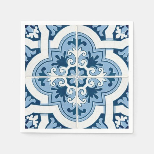 Serviette En Papier Classic Portuguese Blue and White Mediterranean P (Devant)