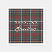 Serviette En Papier Classic Red Dark Blue Green Plaid Pattern (Devant)