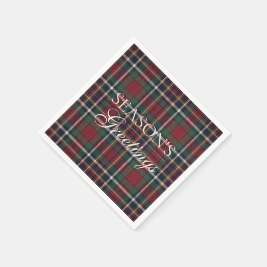 Serviette En Papier Classic Red Dark Blue Green Plaid Pattern (Coin)