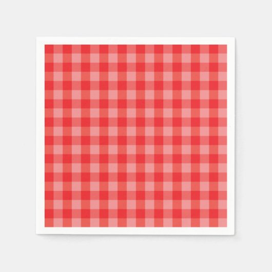 Serviette En Papier Classic red Gingham check Paper Napkin (Devant)