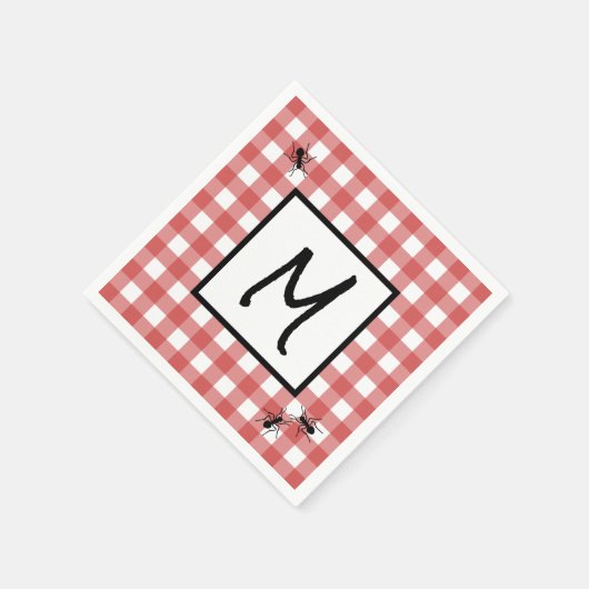 Serviette En Papier Classic Red White En vichy Ants BBQ Pique-nique (Coin)