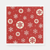 Serviette En Papier Classic Red & White Snowflakes Christmas Holiday (Devant)