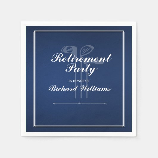 Serviette En Papier Classic Retraite Golf Clubs Thème Vert Bleu (Devant)