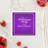 Serviette En Papier Classic Retraite Golf Thème Purple Blanc (En situation)