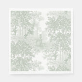 Serviette En Papier Classic Sage Green Landscape Toile Wedding (Devant)