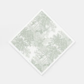 Serviette En Papier Classic Sage Green Landscape Toile Wedding (Coin)