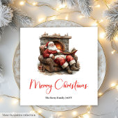 Serviette En Papier Classic Santa Claus Modern Cozy Christmas Napkins