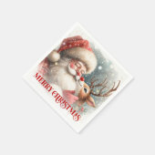 Serviette En Papier Classic Santa Claus Rudolph Holiday Dinner Party  (Coin)