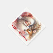 Serviette En Papier Classic Santa Rudolph Christmas Party Napkins (Coin)