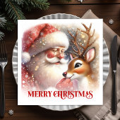 Serviette En Papier Classic Santa Rudolph Christmas Party Napkins 