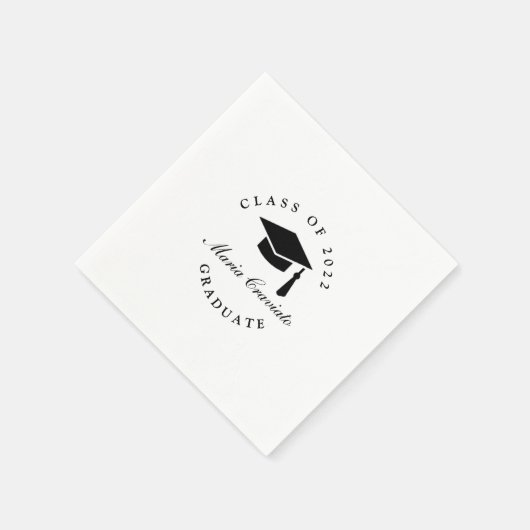 Serviette En Papier Classic Script Graduation Napkin (Coin)