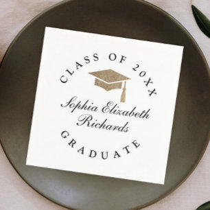 Serviette En Papier Classic Script noir et blanc