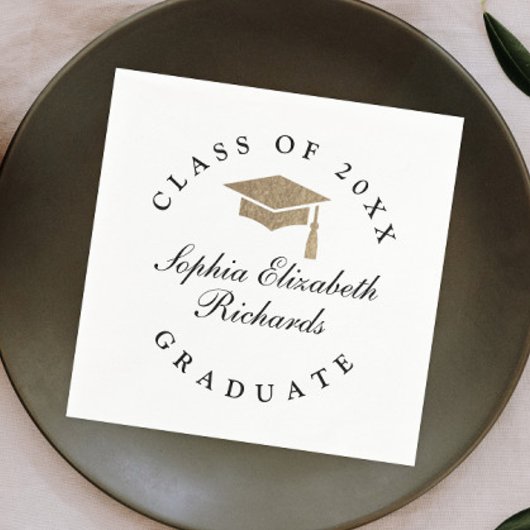 Serviette En Papier Classic Script noir et blanc