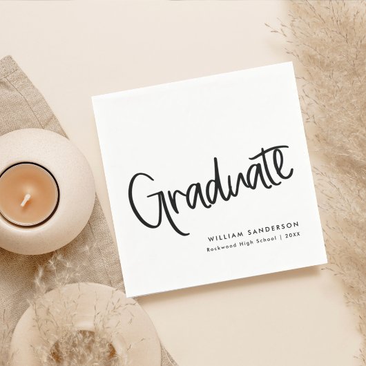 Serviette En Papier Classic Script tendance noir & blanc