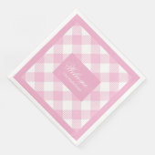 Serviette En Papier Classic Tartan Napkins Personalized Pink Style (Coin)