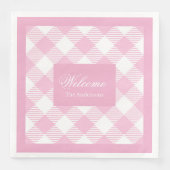 Serviette En Papier Classic Tartan Napkins Personalized Pink Style (Devant)
