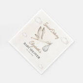 Serviette En Papier Classic White Stork Baby Shower Neutral (Coin)