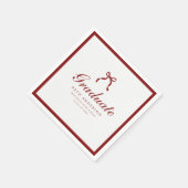 Serviette En Papier Classic Wine Red Coquette Bow Graduation Party (Coin)
