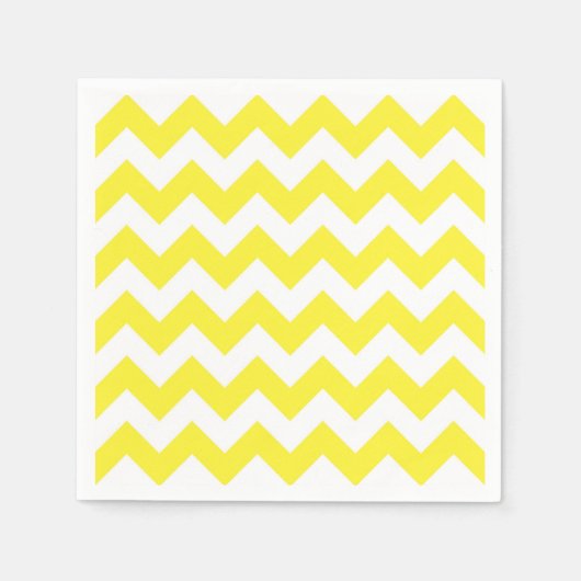 Serviette En Papier Classic Yellow and White Chevron (Devant)