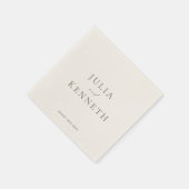 Serviette En Papier Classique Beige clair Simple Mariage neutre (Coin)