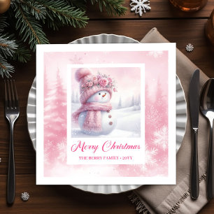 Serviette En Papier Classique cadeau de Noël pour enfants Pinkmas Forê